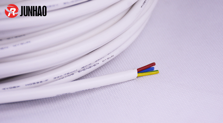 1-1Q205143303436 white 3 core 1mm2 silicone cable wire 6.8mm