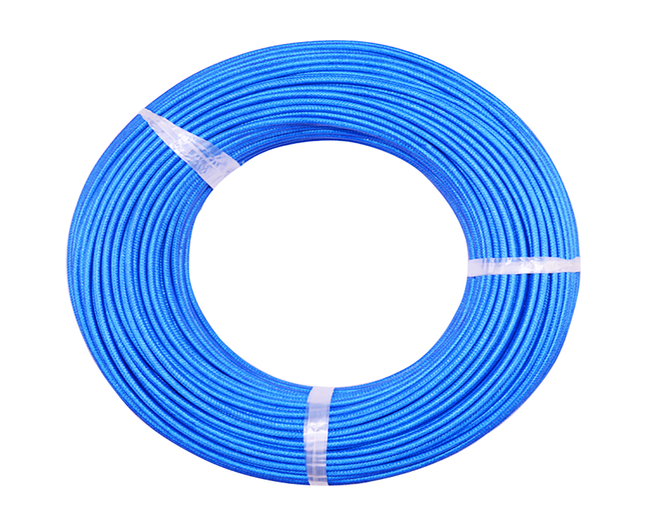 1-200P6112012229 Silicone Fiberglass Braided Copper Wire Cable, 2.5mm2 Flexible Cable 3.7mm Blue 3