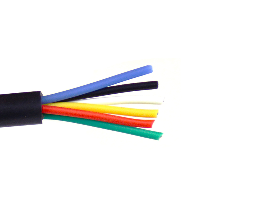 1-200R41154243T 25 AWG FEP Coating PVC Insulated Wires Cable 6 Core 2