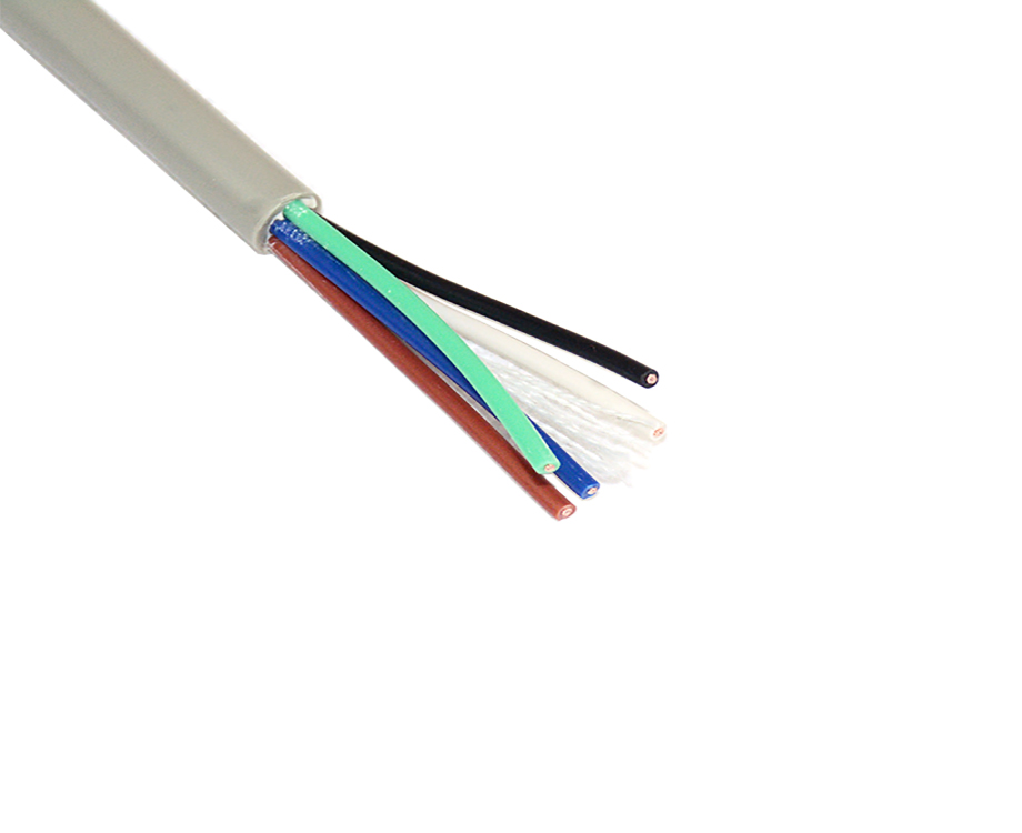 1-20121414433Y96 Strand Copper 5 Core PVC Insulation Electrical Wires 20AWG 3