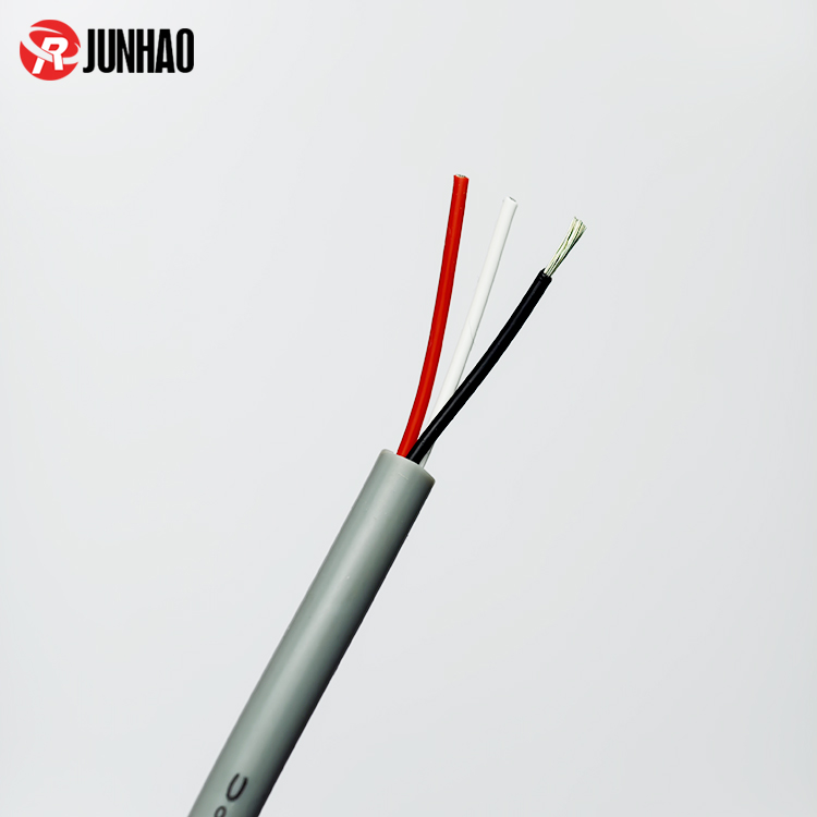 1-2506021G145940 CE Certified 3 Core 22AWG FEP Wire with Gray Silicone Jacket - High Temp 200°C Cable for Industrial Automation & Robotics