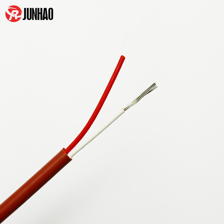 1-25060311353OH Sensor Cable 2 Core 0.3mm? FEP Wire with Silicone Jacket - Red/White High Temp 200°C Thin Wall Flexible for Probes